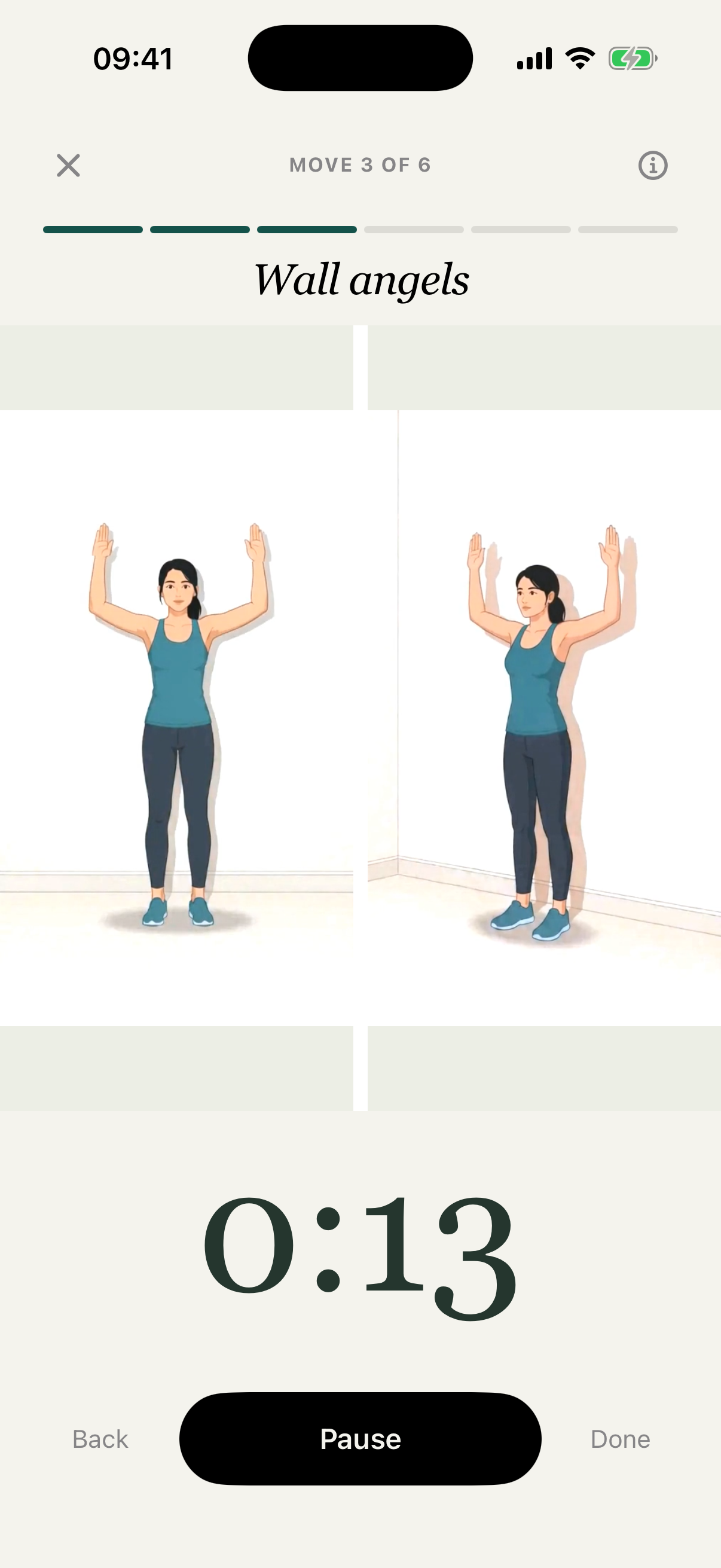 Development Posture active player showing a timed movement